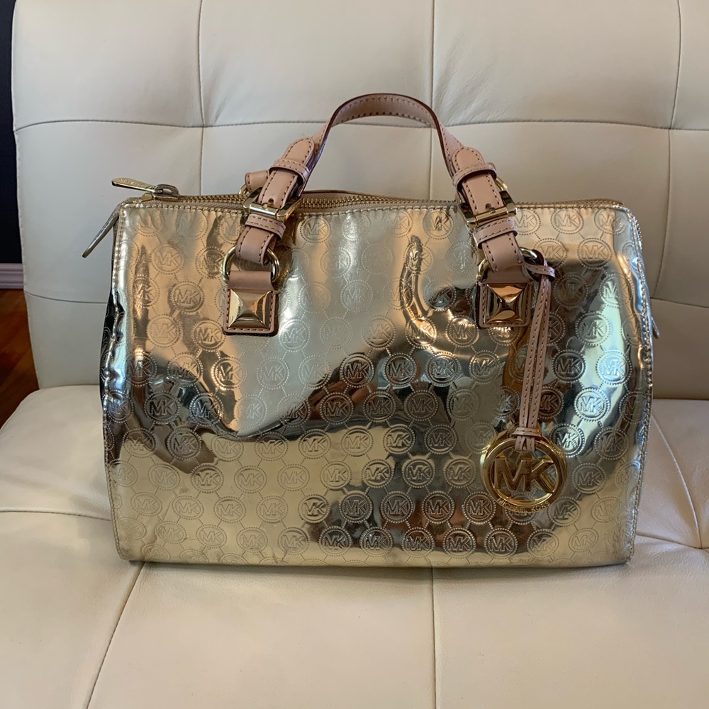 Michael Kors large gold leather